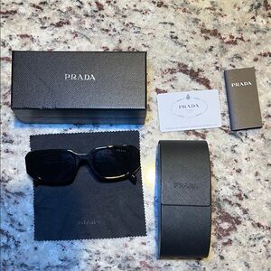 Prada Elegant Black Sunglasses Set